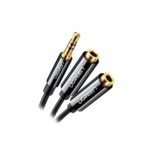ADAPTADOR DE AUDIO UGREEN 1 3.5MM MACHO A 2 3.5MM HEMBRA P/N 20816